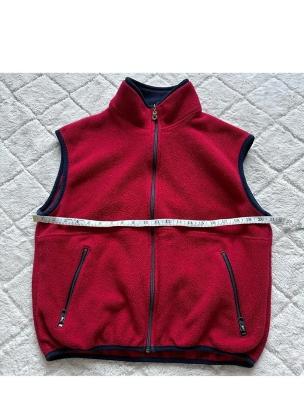 Timberland | Red and Navy Fleece Bodywarmer Vest | Size Medium